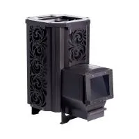 печь для бани сталь-мастер hard 16м хохлома без дверцы закрыт.каменка дровяная сетка