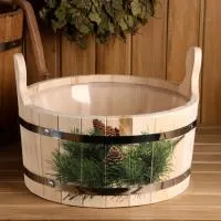 шайка двуручная 10л еловая ветка с пластмассовой вставкой, добропаровъ 