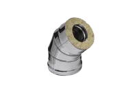 колено феррум утепленное угол 135° нержавеющее (430/0,5мм)/зеркальное ф135/200 по воде