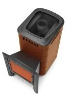 печь для бани тмф тунгуска 2017 inox дверца антрацит, короткий топливный канал, терракота