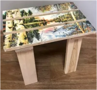 табурет №2 "речка" (липа), 45х29х38, пэм