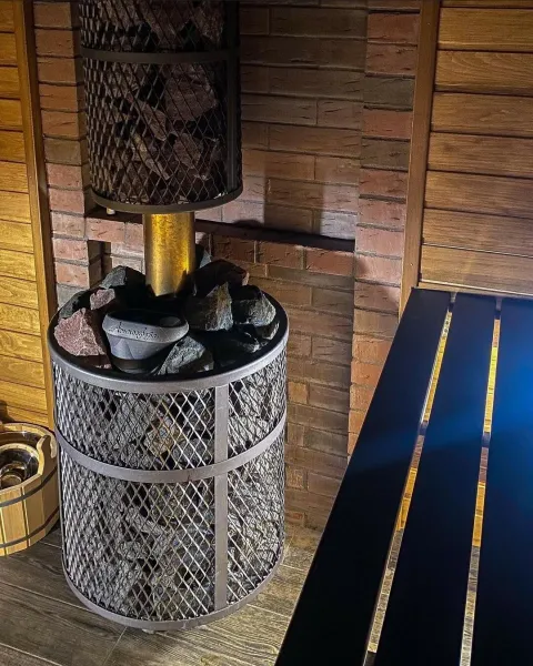 печь для бани прометалл атмосфера m сетка нерж. со стеклом